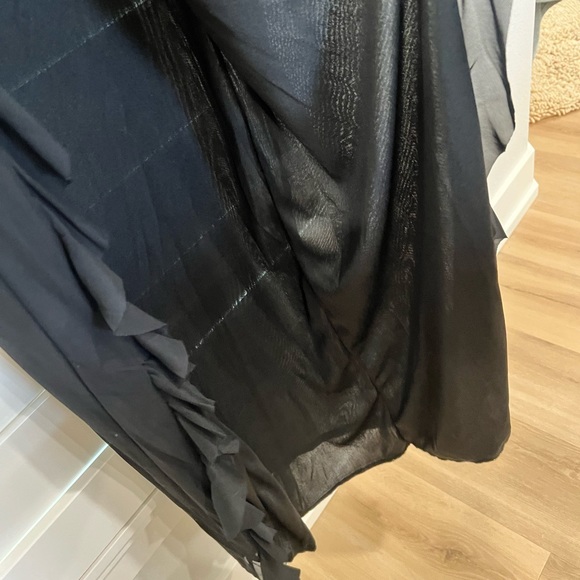 Windsor black flowy one shoulder ruffled slit dress, size XS NWT formal prom - Picture 6 of 8